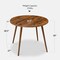 Best Choice Products Round Mid-Century Modern 35.5in Dining Table, Dinette for Home or Kitchen w/Wood Finish Steel Legs​
